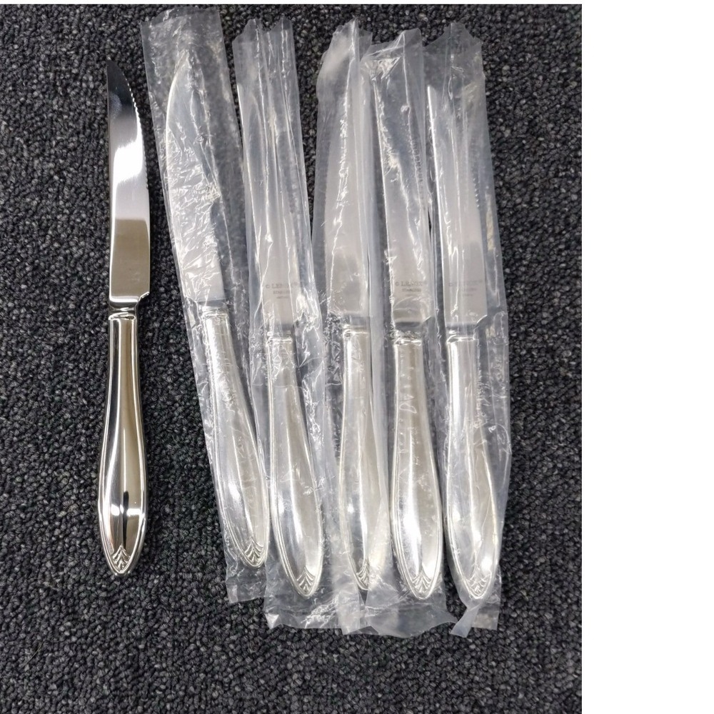 Set of 6‎ Lenox COVINGTON Stainless Steak Knives 18/10 Glossy NEW Flatware